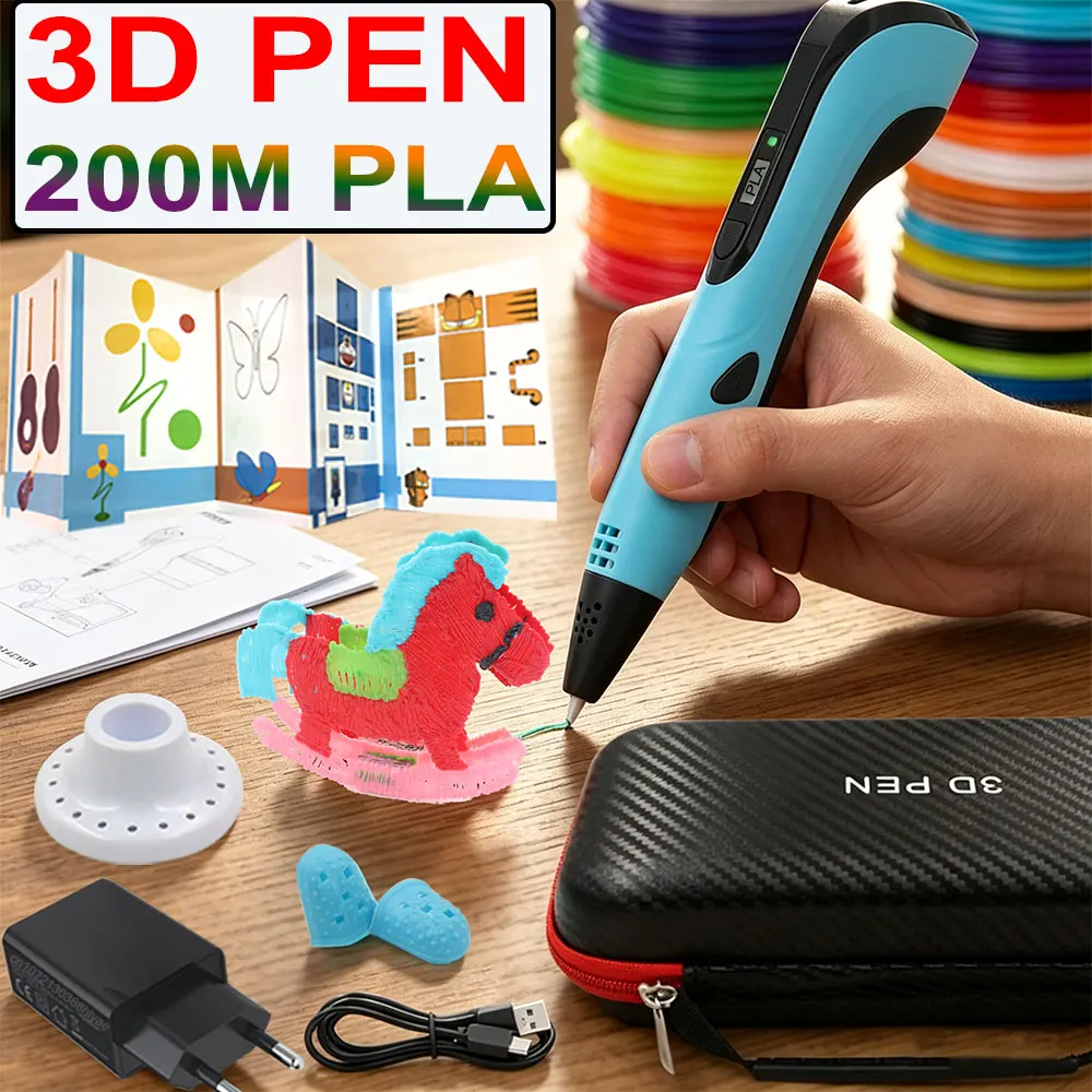 New Design 3D Printing Painting Pen Set with LCD Display Power Adapter PLA Filament Travel Box Children Birthday Christmas Gifts
New Design 3D Printing Painting Pen Set with LCD Display Power Adapter PLA Filament Travel Box Children Birthday Christmas Gifts