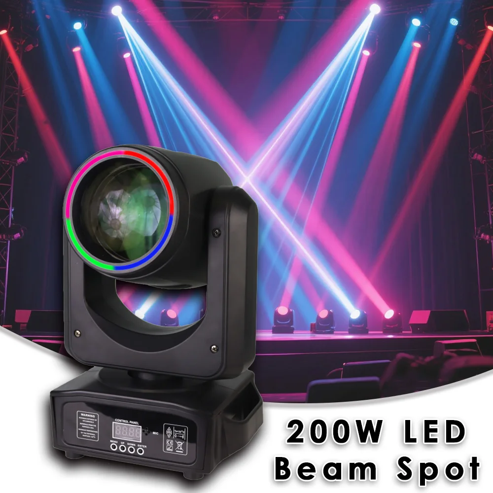 YUER LED 200w Beam Spot With RGB Ring Moving Head Light 18 Rotating Prisms Rainbow Effect Dmx Stage Light Effect Light Disco Dj
YUER LED 200w Beam Spot With RGB Ring Moving Head Light 18 Rotating Prisms Rainbow Effect Dmx Stage Light Effect Light Disco Dj