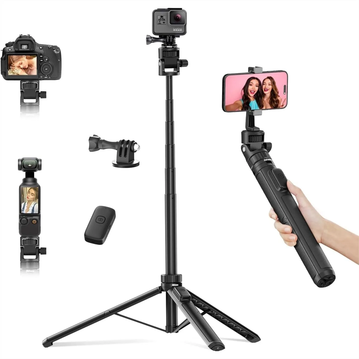 70 Inch Camera Tripod Stand With Wireless Remote For Action Camera Smartphone Vlogging
70 Inch Camera Tripod Stand With Wireless Remote For Action Camera Smartphone Vlogging