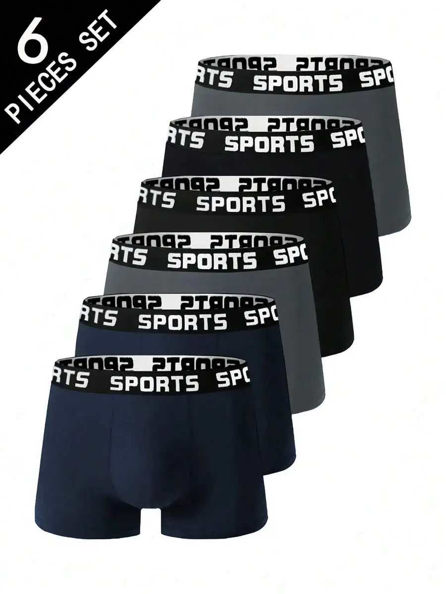 6pcs Mens Boxer Shorts With Letter Waistband High Elastic Polyester Comfortable Breathable Sport Underwear
6pcs Mens Boxer Shorts With Letter Waistband High Elastic Polyester Comfortable Breathable Sport Underwear
