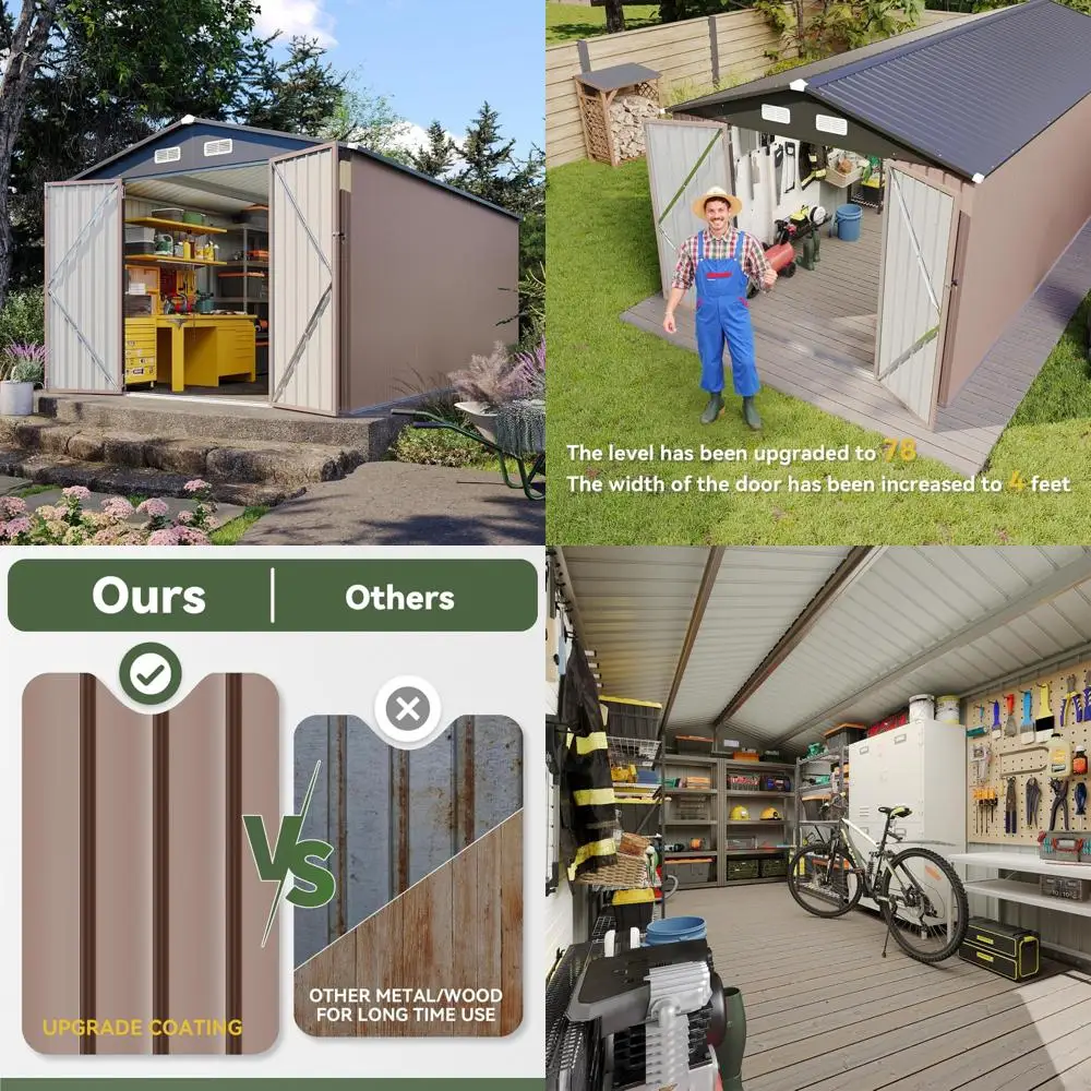 Большой уличный сарай для хранения вещей 15 футов x 8 футов с двойной откидной дверью, запираемый, универсальный садовый сарай, металлическая крыша, дополнительное место для хранения вещей
Большой уличный сарай для хранения вещей 15 футов x 8 футов с двойной откидной дверью, запираемый, универсальный садовый сарай, металлическая крыша, дополнительное место для хранения вещей