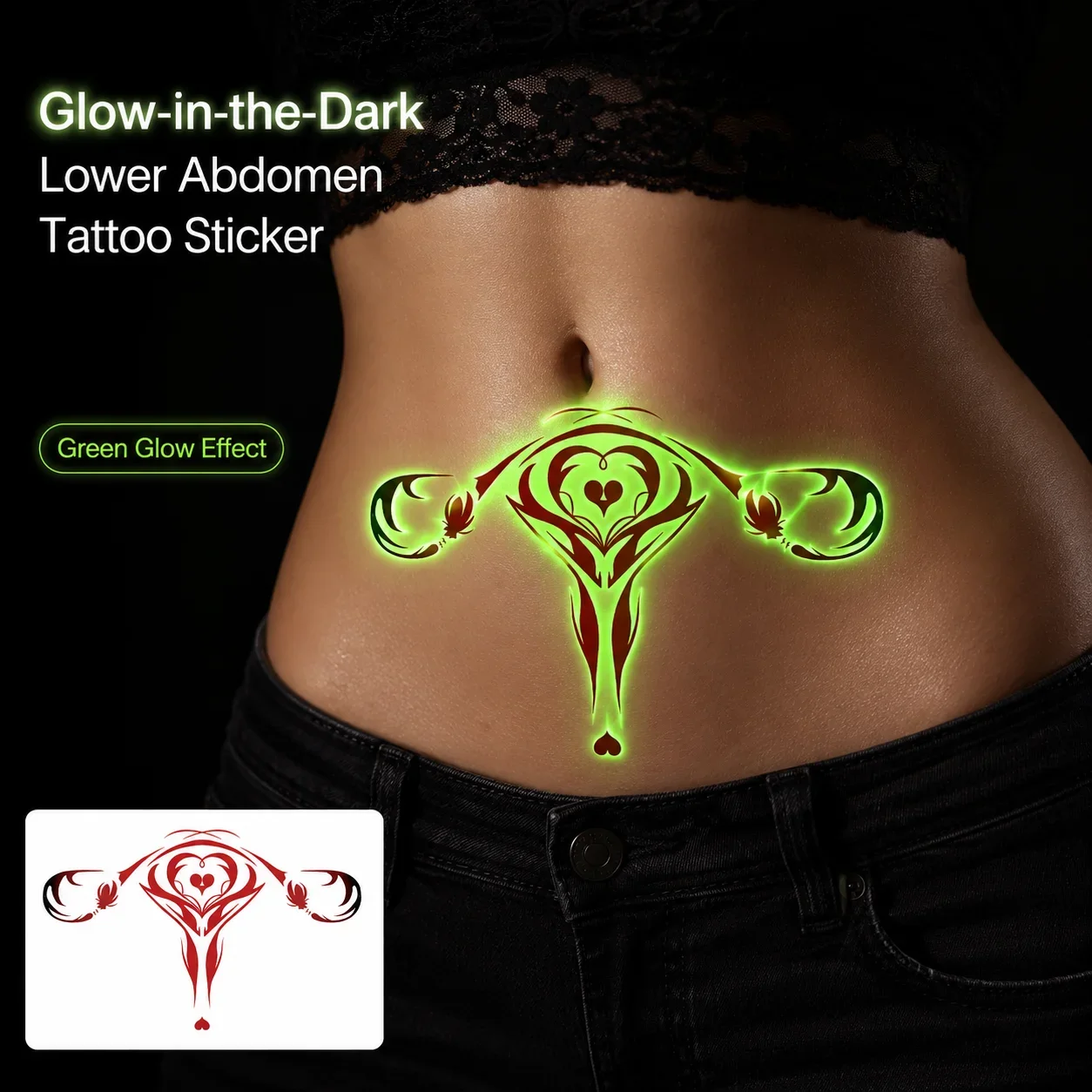 Disposable Tattoo Sticker Temporary Tattoo Glow in the Dark Tattoo Sticker, Red Oval Heart Belly Design
Disposable Tattoo Sticker Temporary Tattoo Glow in the Dark Tattoo Sticker, Red Oval Heart Belly Design