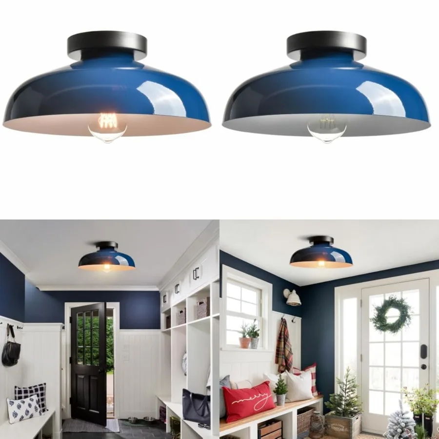 Industrial Semi Flush Mount Ceiling Light, 12-Inch Metal Ceiling Lighting Ceiling Light Fixture for Porch Kitchen Bedroom
Industrial Semi Flush Mount Ceiling Light, 12-Inch Metal Ceiling Lighting Ceiling Light Fixture for Porch Kitchen Bedroom