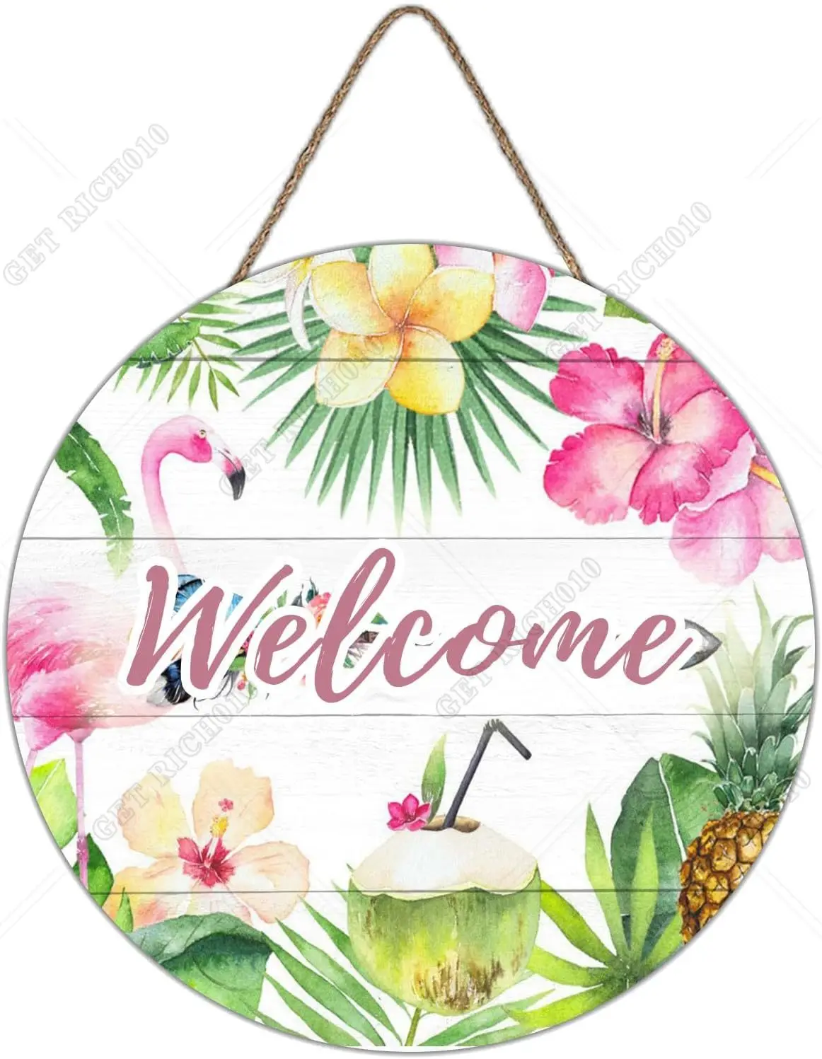 Welcome Sign 12in Flamingo Leaves Flower Rustic Round Wooden Hanging Sign for Front Door Garden Housewarming Gift Outdoor Indoor
Welcome Sign 12in Flamingo Leaves Flower Rustic Round Wooden Hanging Sign for Front Door Garden Housewarming Gift Outdoor Indoor