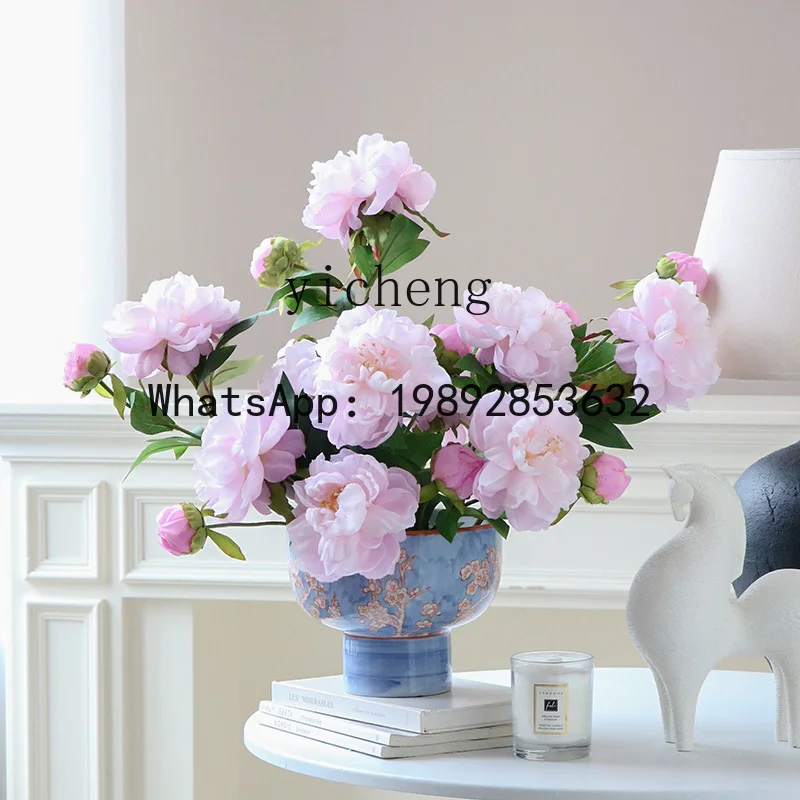 blue and white porcelain vase ornament living room flower arrangement dining table high-end retro ceramic large flower pot
blue and white porcelain vase ornament living room flower arrangement dining table high-end retro ceramic large flower pot
