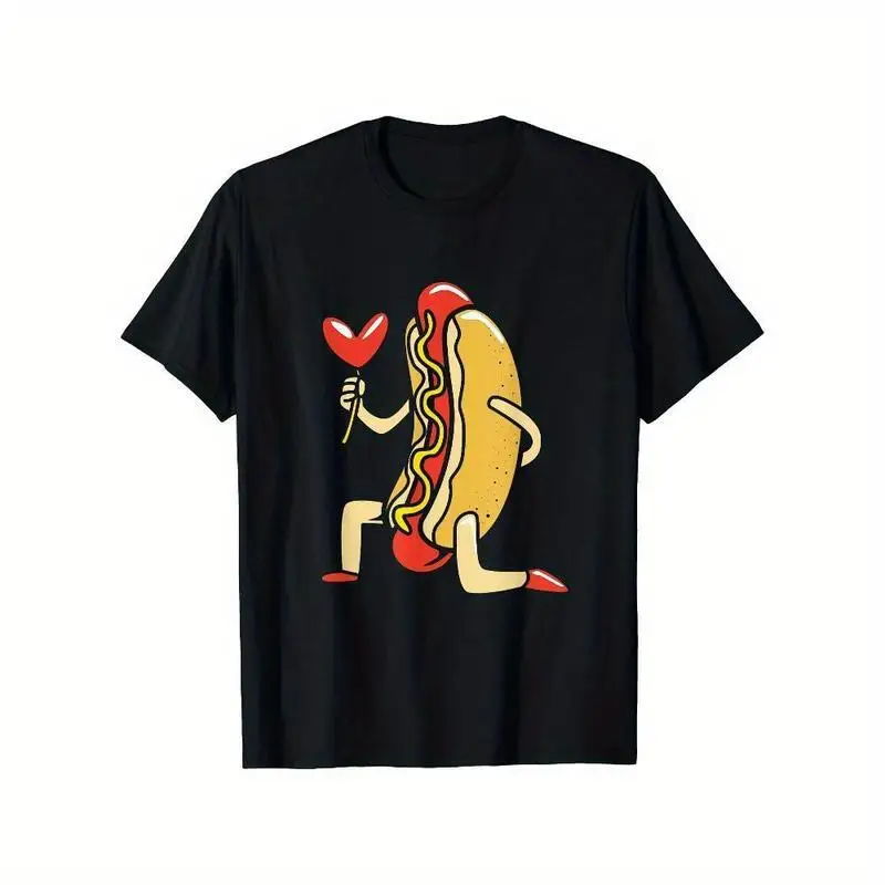 Funny Hot Dog T-Shirt Men Women Humorous Proposal Tee Cute Food Lover Gift Graphic Print Summer Casual Top for Him Her
Funny Hot Dog T-Shirt Men Women Humorous Proposal Tee Cute Food Lover Gift Graphic Print Summer Casual Top for Him Her