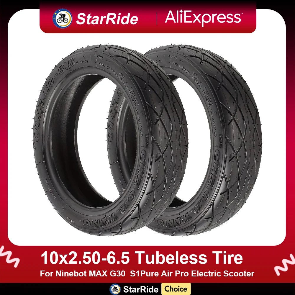 10x2.50-6.5 Tubeless Electric Scooter Tire 10-Inch Vacuum Tires for Ninebot MAX G30 INMOTION L9 S1 Pure Air Pro Electric Scooter
10x2.50-6.5 Tubeless Electric Scooter Tire 10-Inch Vacuum Tires for Ninebot MAX G30 INMOTION L9 S1 Pure Air Pro Electric Scooter