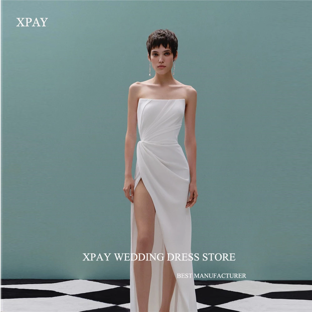 XPAY Simple Strapless Wedding Dresses High Split Beach Korea Photo shoot Stretch Bridal Gowns Women Formal Party Dress
XPAY Simple Strapless Wedding Dresses High Split Beach Korea Photo shoot Stretch Bridal Gowns Women Formal Party Dress