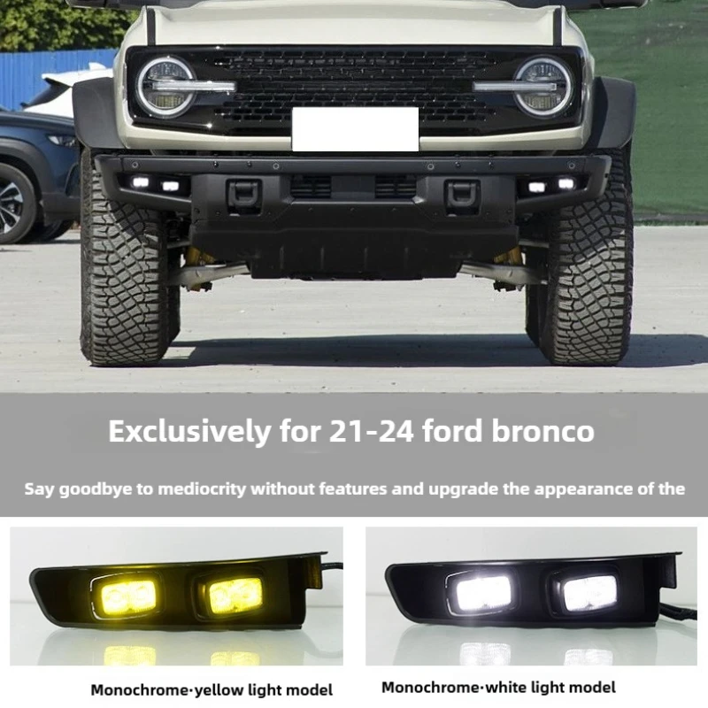 For Ford Bronco 2021 2022 2023 2024 Led Daytime Running Light DRL Front Bumper Fog Lamp 12V Single White/Yellow Lights Daylights
For Ford Bronco 2021 2022 2023 2024 Led Daytime Running Light DRL Front Bumper Fog Lamp 12V Single White/Yellow Lights Daylights
