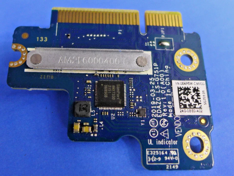 FOR Dell WD19 Docking Station Cable Connector PCB Board AMA01 LS-G751P 64P5W 064P5W
FOR Dell WD19 Docking Station Cable Connector PCB Board AMA01 LS-G751P 64P5W 064P5W