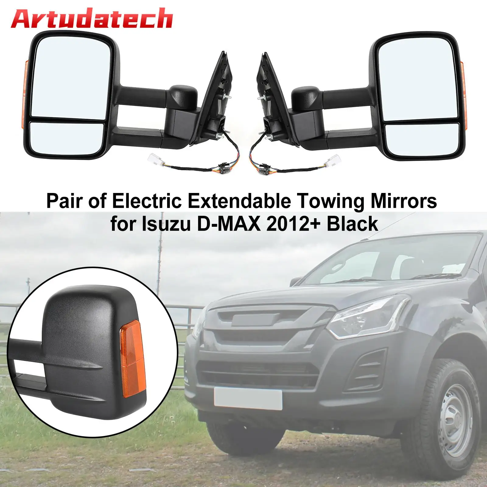 Artudatech Pair of Electric Extendable Towing Mirrors for Isuzu D-MAX 2012+ Black Car Accessories
Artudatech Pair of Electric Extendable Towing Mirrors for Isuzu D-MAX 2012+ Black Car Accessories