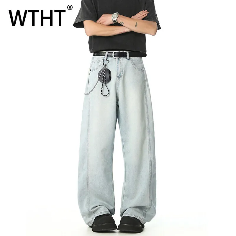WTHT Trendy Men's Solid Color Patchwork Loose Denim Pants Vintage Fashion Summer Casual High-waisted Straight Jeans Male 2A0321
WTHT Trendy Men's Solid Color Patchwork Loose Denim Pants Vintage Fashion Summer Casual High-waisted Straight Jeans Male 2A0321