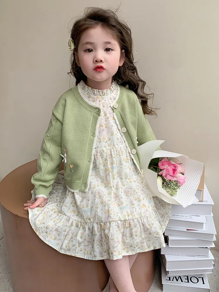 Girls' Dress2025Spring and Autumn New Fashionable Children's Floral Princess Dress Two-Piece Set for Spring Babies
Girls' Dress2025Spring and Autumn New Fashionable Children's Floral Princess Dress Two-Piece Set for Spring Babies
