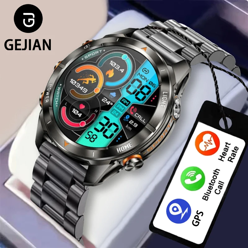 New GEJIAN Outdoor Sports Watch for Men 1.46-inch AMOLED Screen LED Flashlight 10ATM Waterproof Bluetooth Call Smart Watch
New GEJIAN Outdoor Sports Watch for Men 1.46-inch AMOLED Screen LED Flashlight 10ATM Waterproof Bluetooth Call Smart Watch