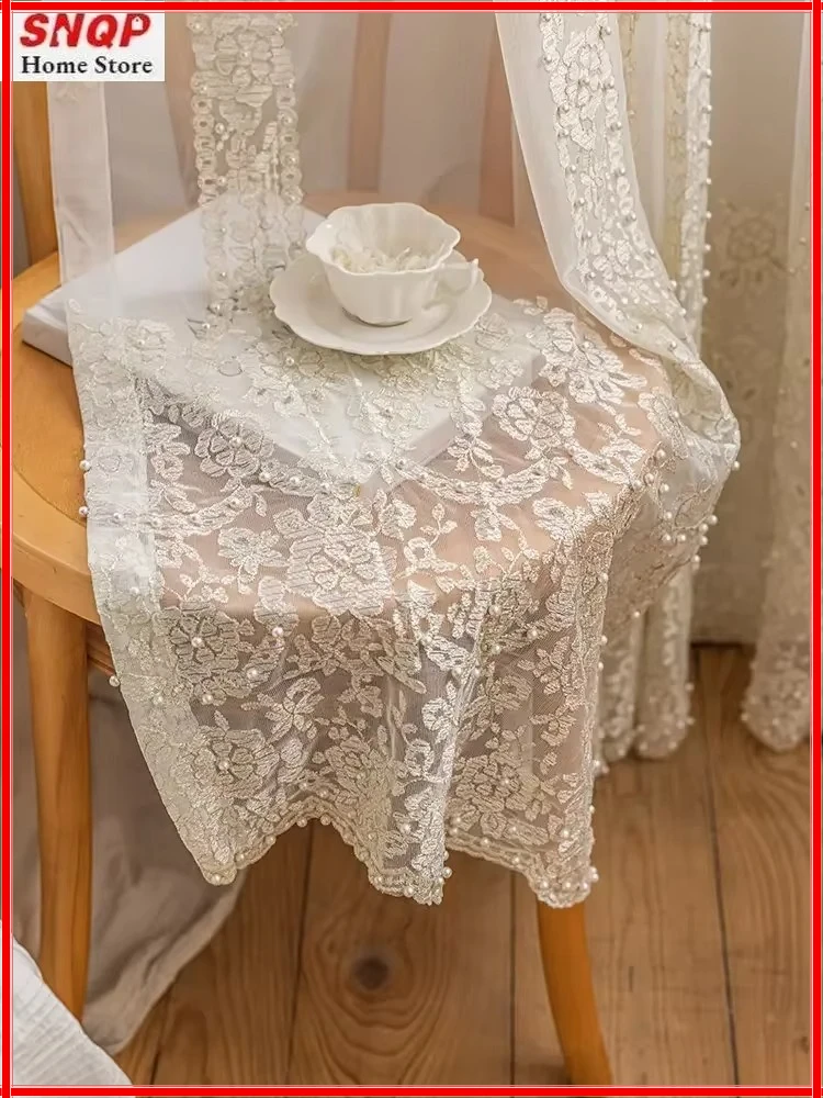 Lace Embroidery Pearl Luxury White Tulle Curtains for Living Room Dining Bedroom Blackout Sheer Cortina Mosquiteras Para Ventana
Lace Embroidery Pearl Luxury White Tulle Curtains for Living Room Dining Bedroom Blackout Sheer Cortina Mosquiteras Para Ventana