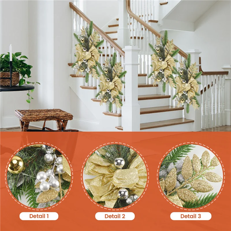 Christmas Swag, Stair Christmas Garland For Stairs, Door, Fireplace, Window, Outdoor Indoor Christmas Decor Easy To Replace Gold
Christmas Swag, Stair Christmas Garland For Stairs, Door, Fireplace, Window, Outdoor Indoor Christmas Decor Easy To Replace Gold