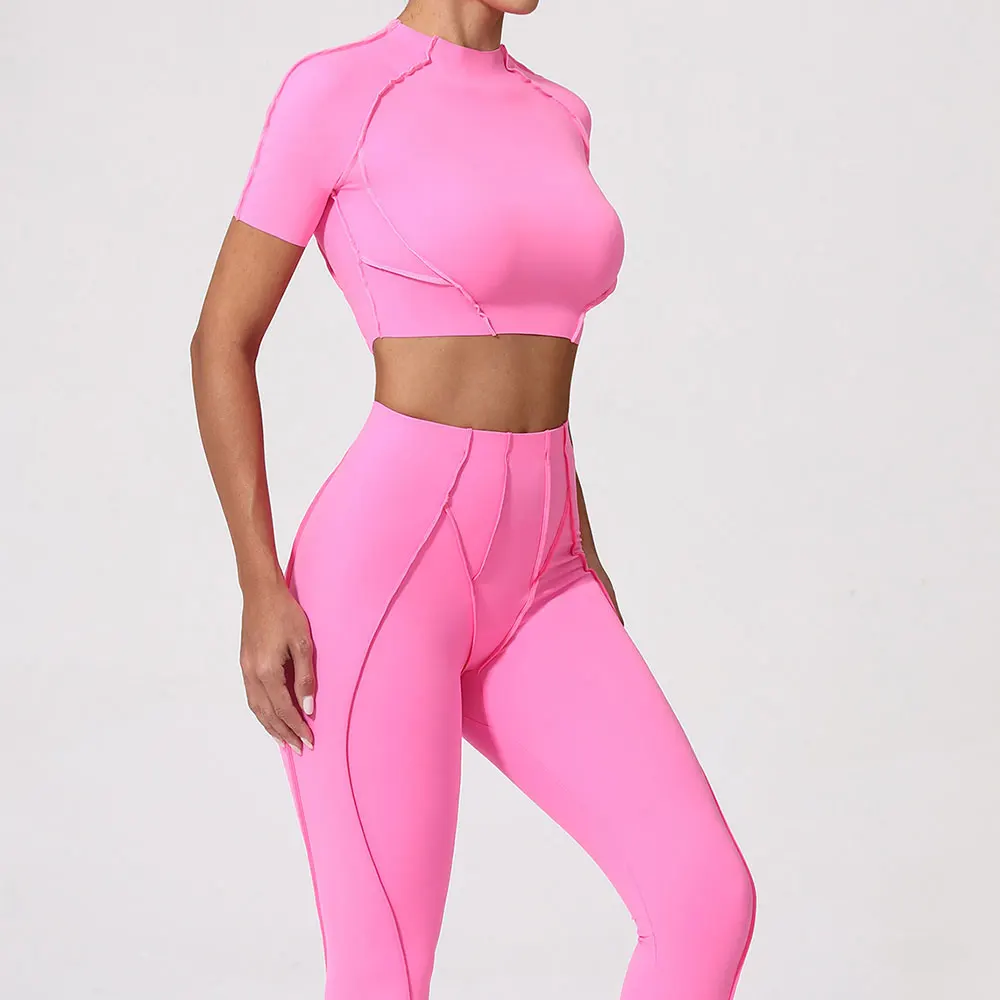 Women's Tracksuit Fitness Suit Yoga Sets Sportswear Workout Short Sleeves Sports High Waist Leggings Gym Clothing Sports Suits
Women's Tracksuit Fitness Suit Yoga Sets Sportswear Workout Short Sleeves Sports High Waist Leggings Gym Clothing Sports Suits