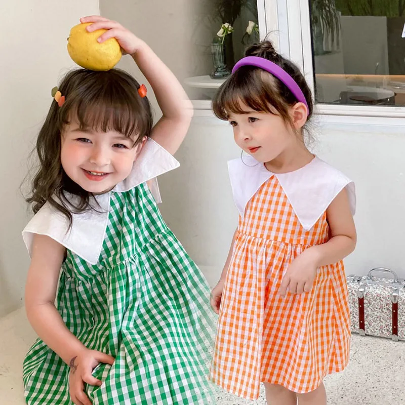 Girls Plaid Dress Lapel Princess Style Fresh Clean Children's Summer Clothing New Arrivals
Girls Plaid Dress Lapel Princess Style Fresh Clean Children's Summer Clothing New Arrivals