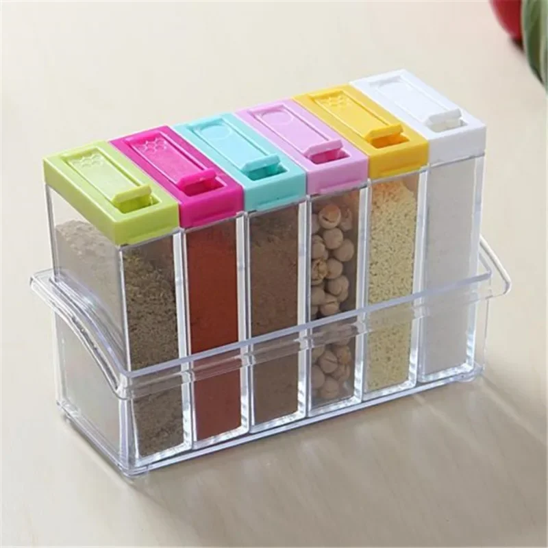 Transparent Seasoning Six Grid Seasoning Box Six Piece Set Kitchen Supplies Plastic Bottle Salt MSG Seasoning Jar Storage Box
Transparent Seasoning Six Grid Seasoning Box Six Piece Set Kitchen Supplies Plastic Bottle Salt MSG Seasoning Jar Storage Box
