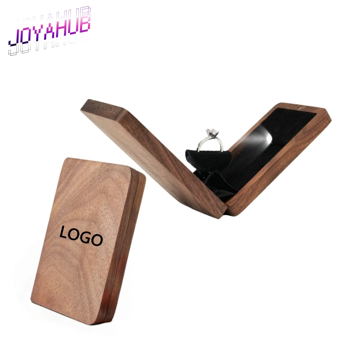Luxury Wooden Rotating Ring Box LED Display Magnetic Closure Jewelry Case Custom Logo for Wedding/Anniversary/Valentine's Gift
Luxury Wooden Rotating Ring Box LED Display Magnetic Closure Jewelry Case Custom Logo for Wedding/Anniversary/Valentine's Gift