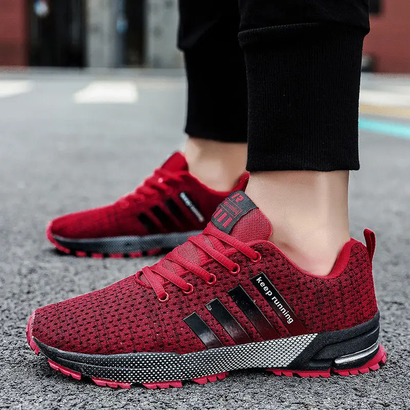 Summer Red Men's Running Shoes Breathable Mesh Triples Sports Shoes Mens Trainers Plus Size Cheap Sneakers Man Tenis para Hombre
Summer Red Men's Running Shoes Breathable Mesh Triples Sports Shoes Mens Trainers Plus Size Cheap Sneakers Man Tenis para Hombre