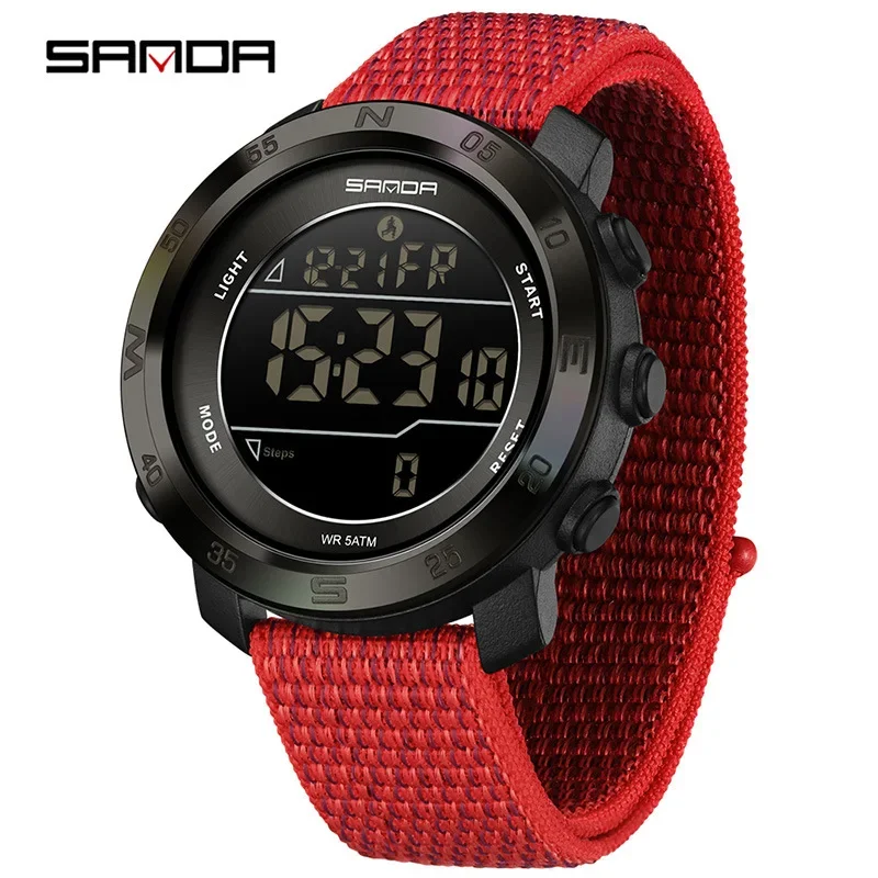 SANDA SD2213 Youth Outdoor Watch Nylon Breathable Strap 5ATM Waterproof Calorimeter Step Exercise Monitoring Watch
SANDA SD2213 Youth Outdoor Watch Nylon Breathable Strap 5ATM Waterproof Calorimeter Step Exercise Monitoring Watch