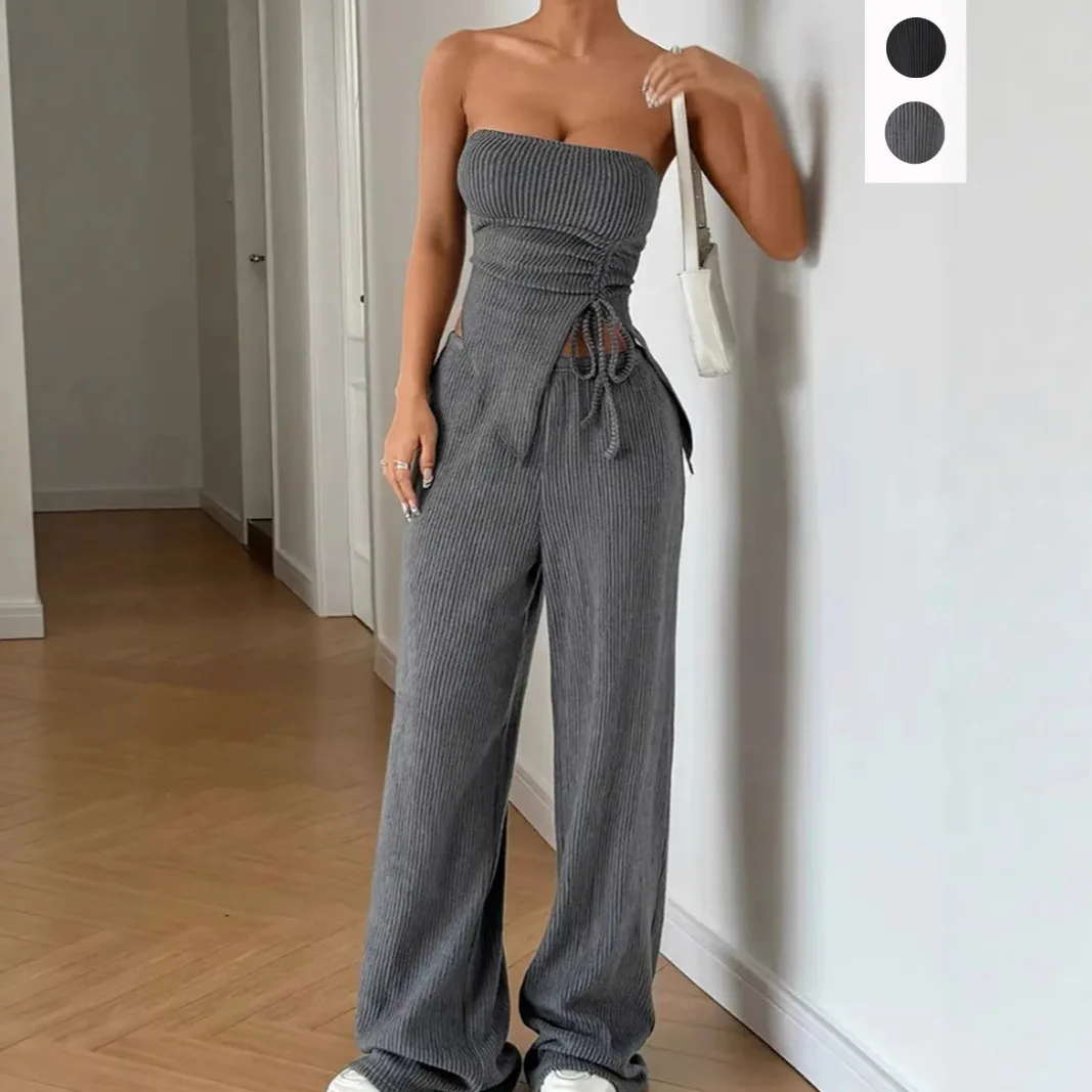 SKMY Сексуальный топ без рукавов и прямые брюки, однотонный дизайн на шнурке, осень 2023, новый стиль, повседневный женский комплект из двух предметов
SKMY Сексуальный топ без рукавов и прямые брюки, однотонный дизайн на шнурке, осень 2023, новый стиль, повседневный женский комплект из двух предметов