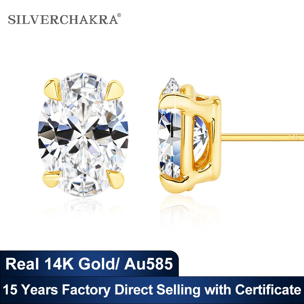 Classic 14K Gold Oval Cut Moissanite Diamond Stud Earrings for Women 0.5ct 1ct 2ct Elegant Bride Wedding & Engagement Jewelry
Classic 14K Gold Oval Cut Moissanite Diamond Stud Earrings for Women 0.5ct 1ct 2ct Elegant Bride Wedding & Engagement Jewelry