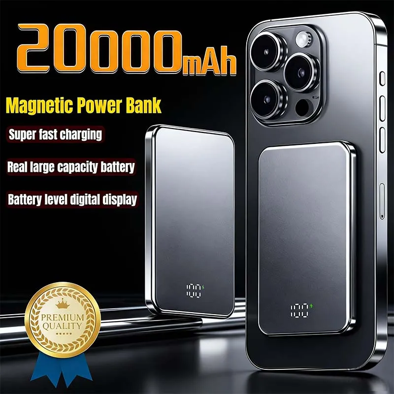 20000mAh Thin Magnetic Wireless Power Bank PD20W Fast Charging Portable External Battery for Magsafe For iPhone Samsung
20000mAh Thin Magnetic Wireless Power Bank PD20W Fast Charging Portable External Battery for Magsafe For iPhone Samsung