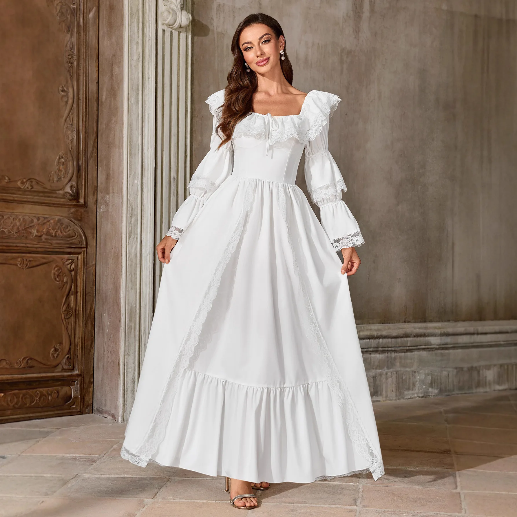 Off-the-shoulder Long-sleeve Courtly Elegant Dress, New Square-neck Medieval Long Dress Abaya Ramadan Dubai Luxury Islam Elegant
Off-the-shoulder Long-sleeve Courtly Elegant Dress, New Square-neck Medieval Long Dress Abaya Ramadan Dubai Luxury Islam Elegant