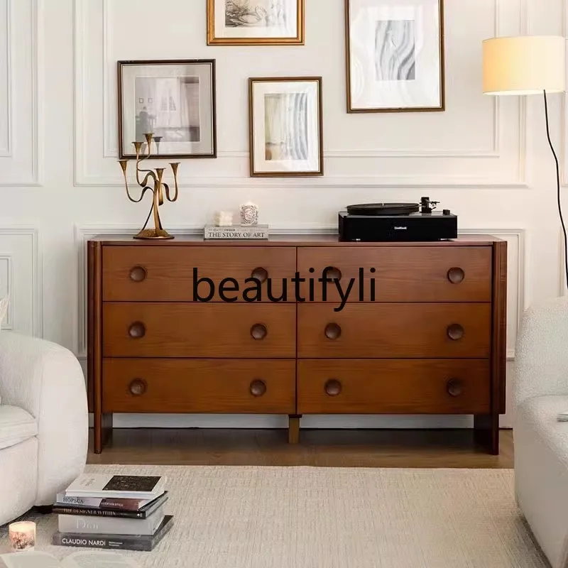 French Retro Solid Wood Six-Drawer Cabinet Bedroom Living Room Storage Cabinet Entryway American Style Entryway Cabinet
French Retro Solid Wood Six-Drawer Cabinet Bedroom Living Room Storage Cabinet Entryway American Style Entryway Cabinet