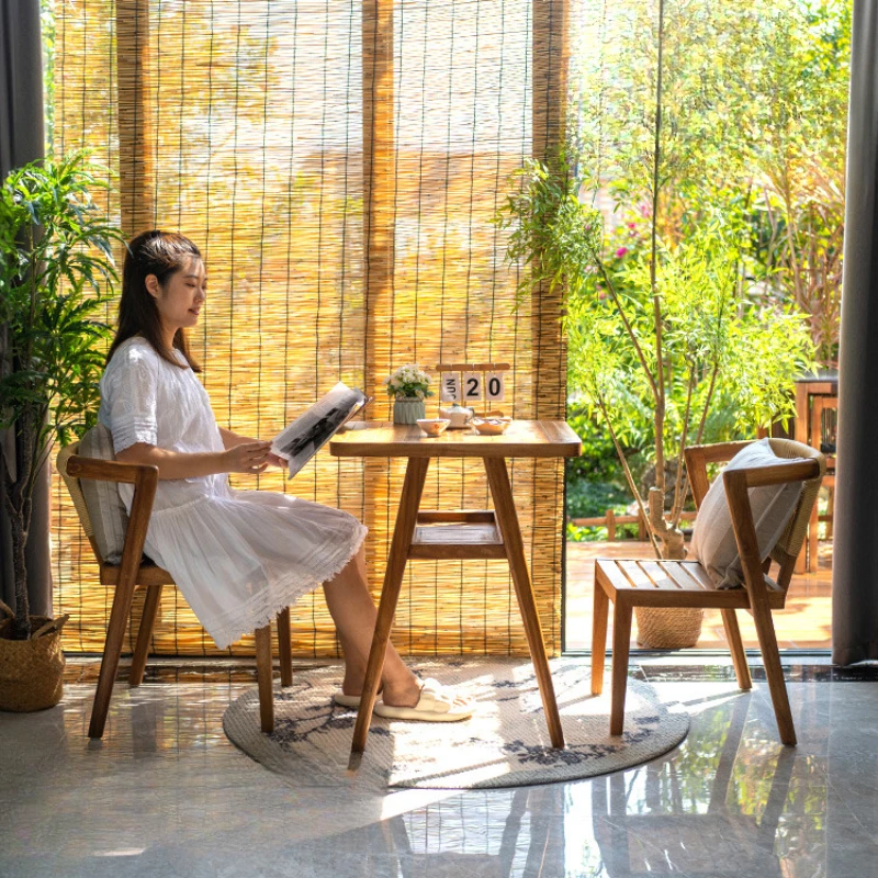 Balcony tea table, solid wood coffee table, small apartment tea table, living room, household tea, modern simple tea and chair
Balcony tea table, solid wood coffee table, small apartment tea table, living room, household tea, modern simple tea and chair