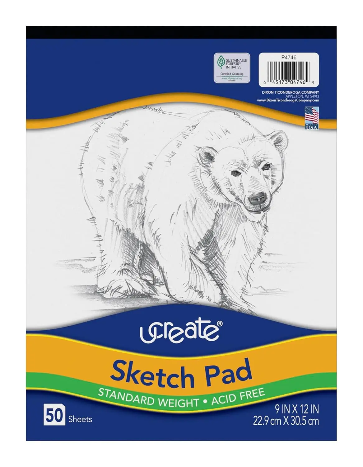 9"x12" Sketch Pad, 50 Sheets, Top Bound, Acid-Free Paper for Dry Media
9"x12" Sketch Pad, 50 Sheets, Top Bound, Acid-Free Paper for Dry Media