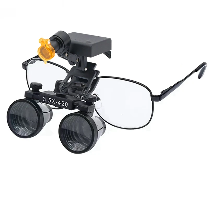 Dental Binocular Loupes Wide Field Ultra-light Weight Magnifier 5 W Wireless LED Headlight Head Lamp Glasses Clip Yellow Filter
Dental Binocular Loupes Wide Field Ultra-light Weight Magnifier 5 W Wireless LED Headlight Head Lamp Glasses Clip Yellow Filter