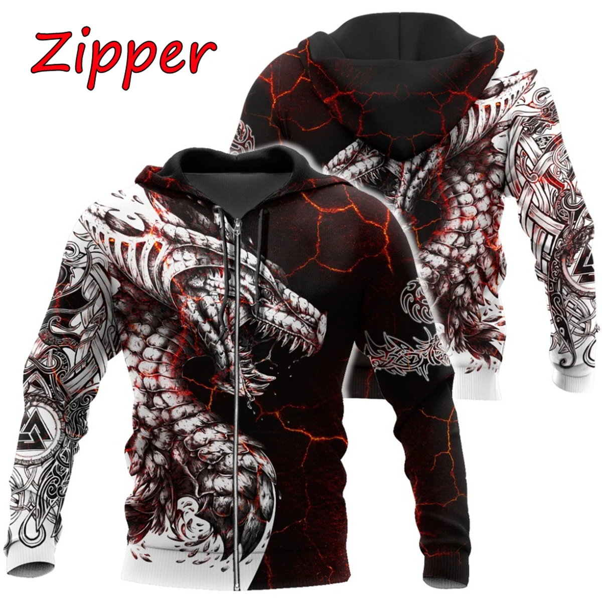 2025 Black and White Tattoo Dragon 3D Printing Men's Hooded Sweatshirt Unisex Street Dress Zipper Pullover Casual Jacket
2025 Black and White Tattoo Dragon 3D Printing Men's Hooded Sweatshirt Unisex Street Dress Zipper Pullover Casual Jacket