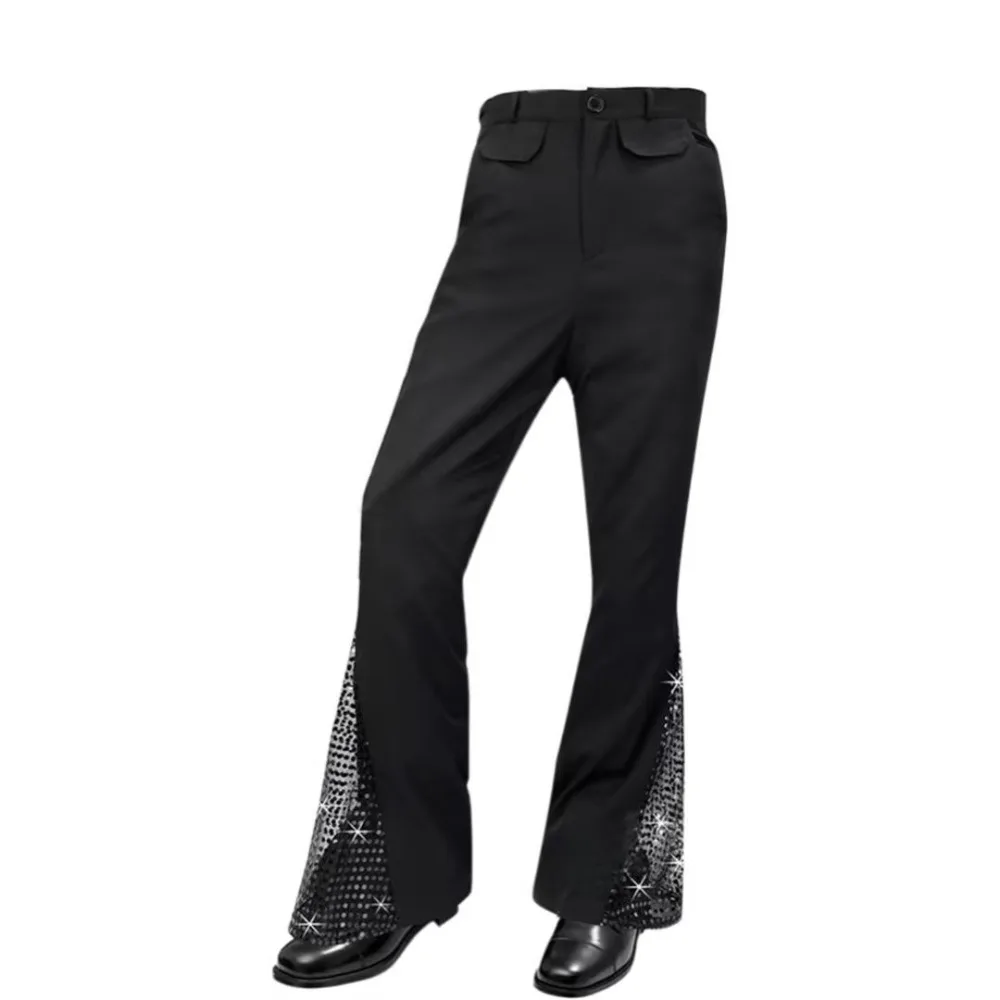 PESENAR Black High Waist Flared Pants With Lace Hem For Party AND Wedding
PESENAR Black High Waist Flared Pants With Lace Hem For Party AND Wedding