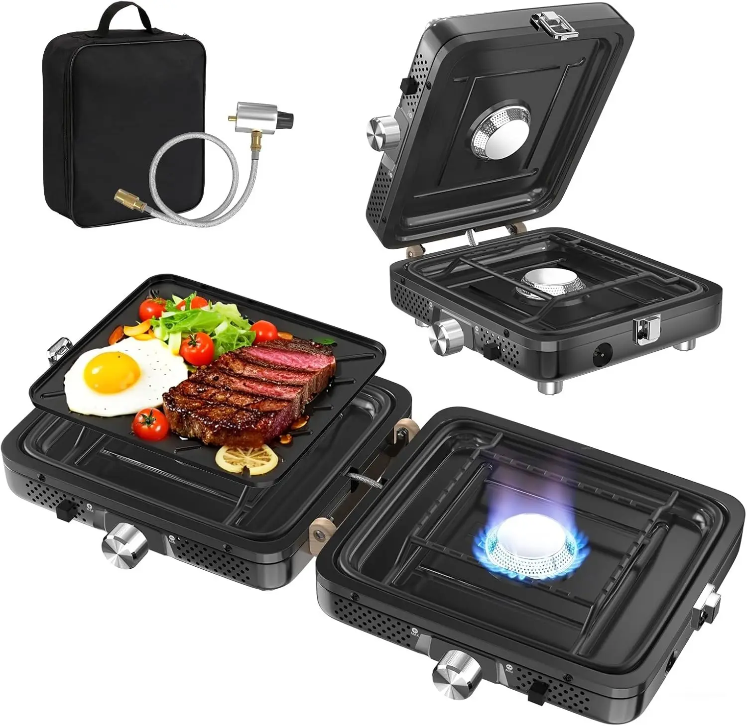 Camping Stove - 2-Burner Propane Camp Stove with Push-Button Instant Ignition,Adjustable Stove with Carry Bag & Handle for Outdo
Camping Stove - 2-Burner Propane Camp Stove with Push-Button Instant Ignition,Adjustable Stove with Carry Bag & Handle for Outdo