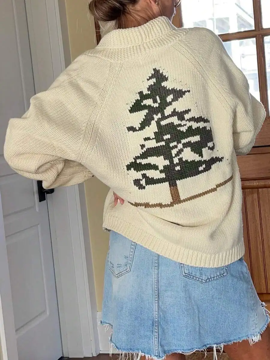 Women Shawl Collar Oversized Graphic Print Cardigan Sweater Long Sleeve Vintage Knit Fall Coat
Women Shawl Collar Oversized Graphic Print Cardigan Sweater Long Sleeve Vintage Knit Fall Coat