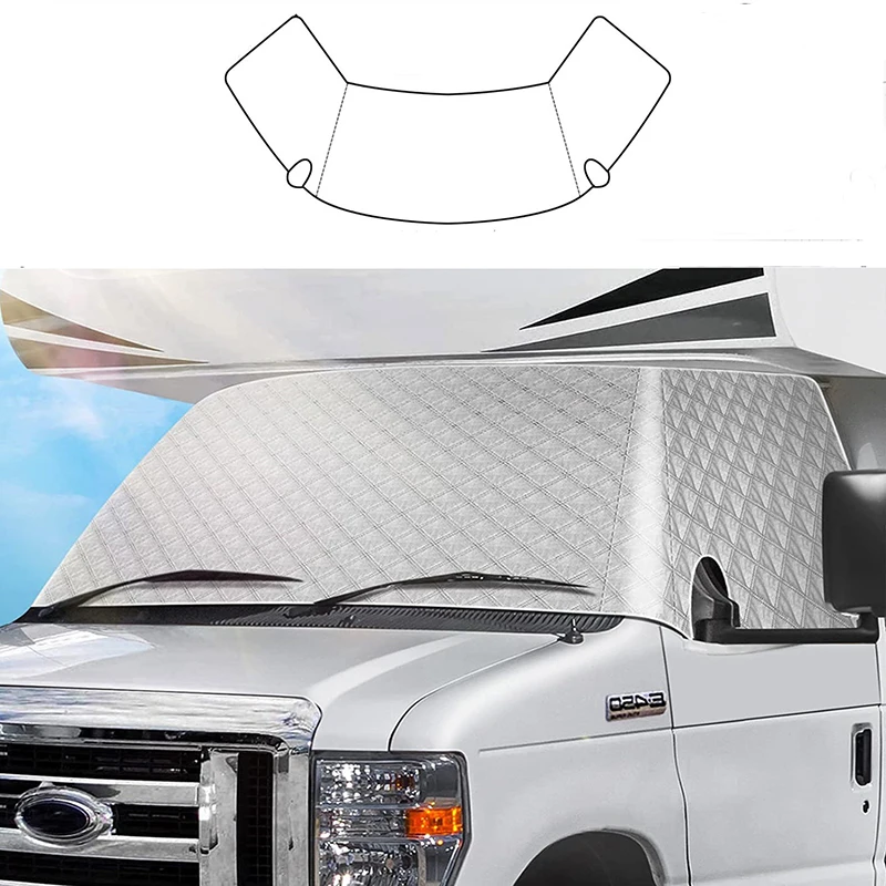 Motorhome Front Window Sunshade Cover Accessories For C-class Ford E450 1Pcs RV Snow Cover Durable 4 Layers With Mirror Cutouts
Motorhome Front Window Sunshade Cover Accessories For C-class Ford E450 1Pcs RV Snow Cover Durable 4 Layers With Mirror Cutouts