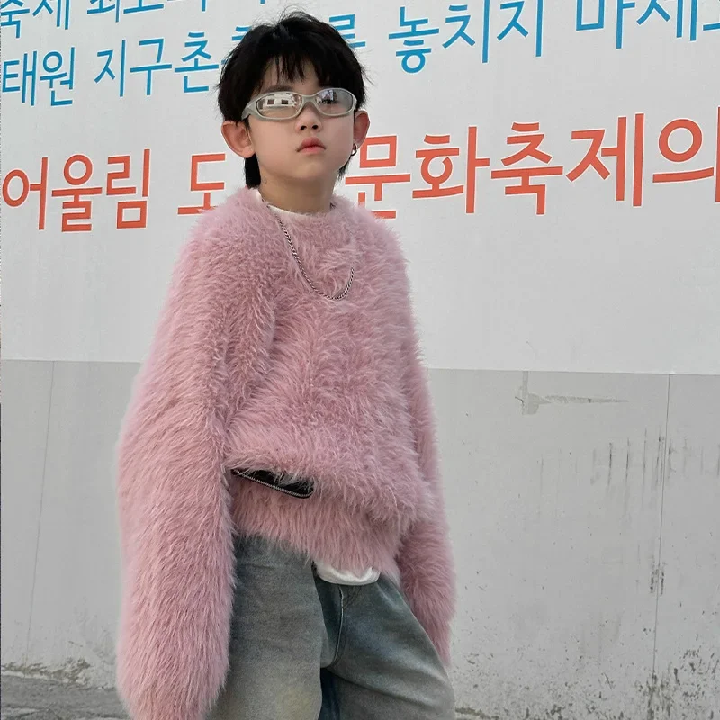 Boy Clothing Children Sweater 2024 Years Children Clothing Boys Long Hair Knitted Top Wear Thick Milk Powder Color Sweater Top
Boy Clothing Children Sweater 2024 Years Children Clothing Boys Long Hair Knitted Top Wear Thick Milk Powder Color Sweater Top