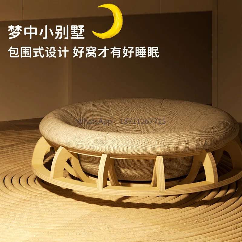Hot-selling gyro cat nest all-season universal wooden round sofa cloth cat bed pet kennel
Hot-selling gyro cat nest all-season universal wooden round sofa cloth cat bed pet kennel