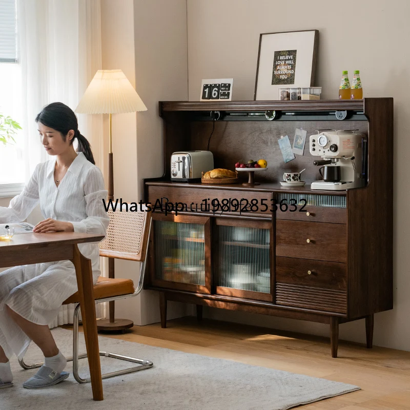 FF Black walnut Nordic integrated cabinet living room wall storage tea kitchen solid wood storage cupboard
FF Black walnut Nordic integrated cabinet living room wall storage tea kitchen solid wood storage cupboard