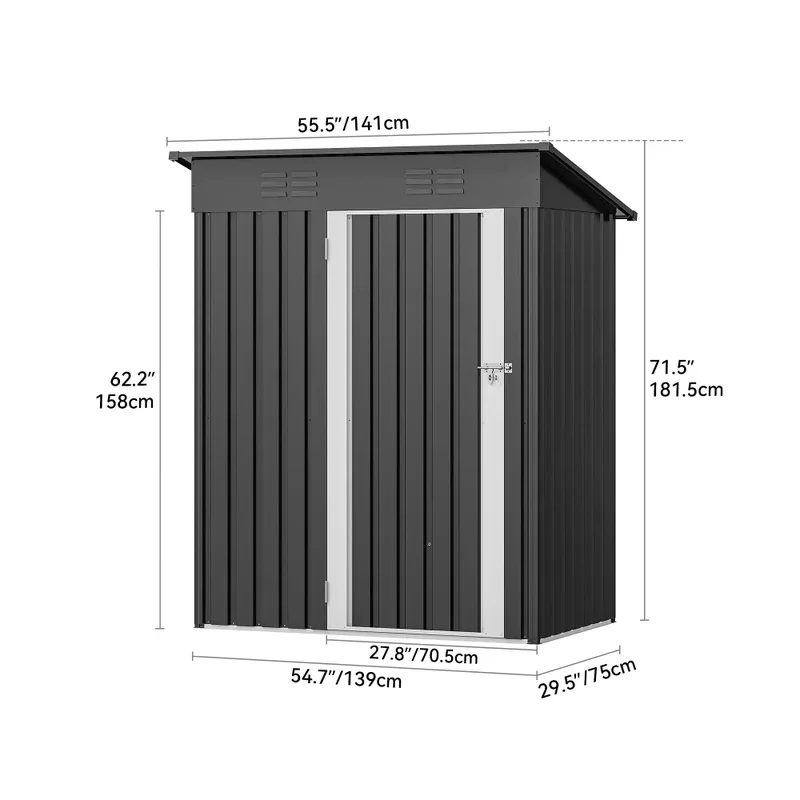 5 x 3FT Metal Outdoor Storage Shed with Secure Door & Air Vent for Garden, Patio, Store Bike, Trash Can, Lawnmower
5 x 3FT Metal Outdoor Storage Shed with Secure Door & Air Vent for Garden, Patio, Store Bike, Trash Can, Lawnmower