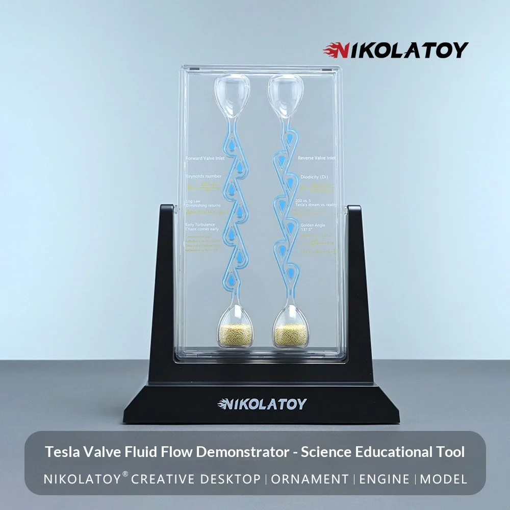 Visualized Tesla Valve Model Toy Ornament Fluid Flow Demonstrator Science Educational Tool Gift