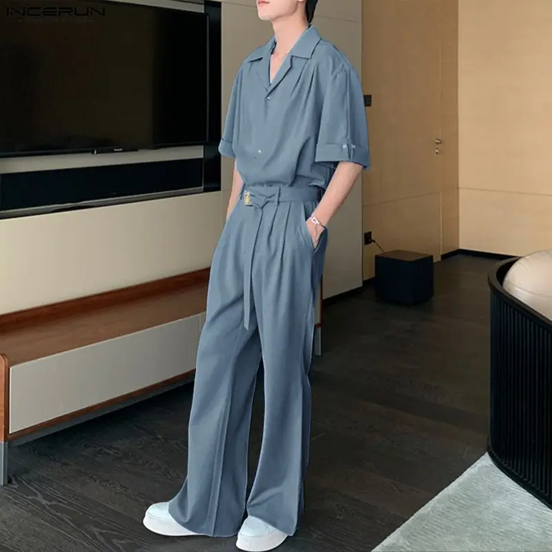 INCERUN Мужские комплекты Однотонная рубашка с короткими рукавами и брюки с лацканами Комплекты из двух предметов Уличная одежда Свободные модные мужские повседневные костюмы 2025 года
INCERUN Мужские комплекты Однотонная рубашка с короткими рукавами и брюки с лацканами Комплекты из двух предметов Уличная одежда Свободные модные мужские повседневные костюмы 2025 года