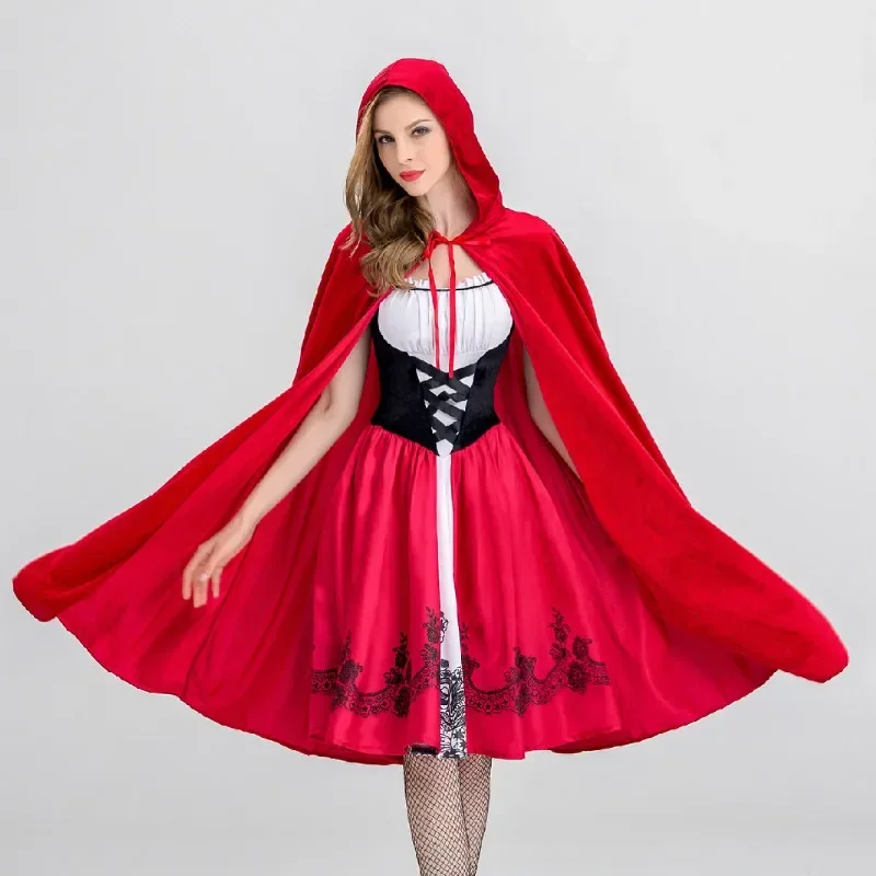 Women Fairy Tales Little Red Riding Hood Costume Red Cap Cloak Adult Anime Cosplay Cape Clothing
Women Fairy Tales Little Red Riding Hood Costume Red Cap Cloak Adult Anime Cosplay Cape Clothing