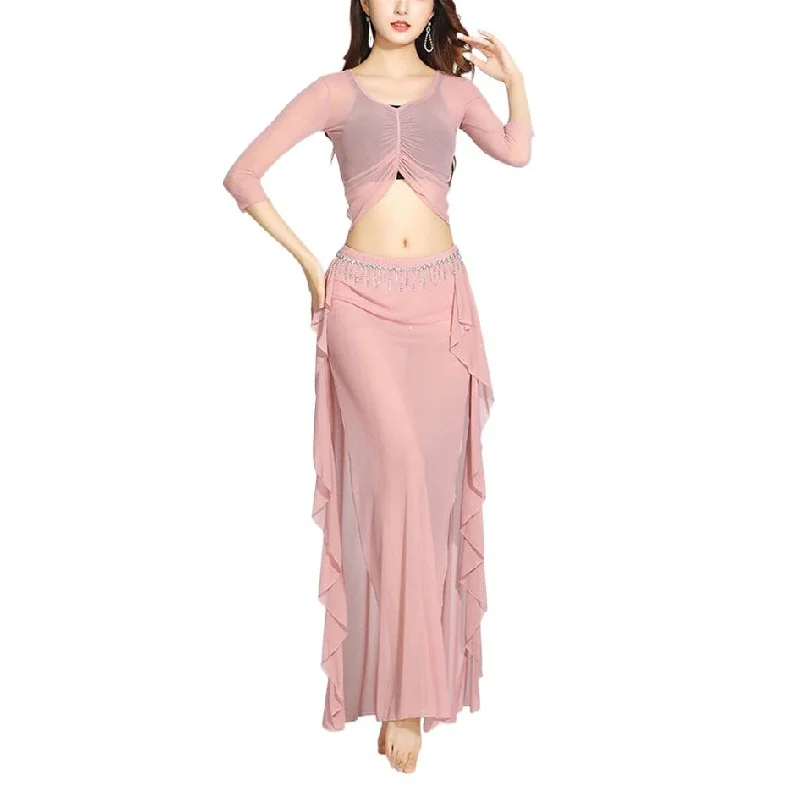 Women Practice Dancewear Set Professional Bellydance Dance Lesson Wear Costume Set Dancing Lace Top Spilt Skirt Outfit Clothes
Women Practice Dancewear Set Professional Bellydance Dance Lesson Wear Costume Set Dancing Lace Top Spilt Skirt Outfit Clothes