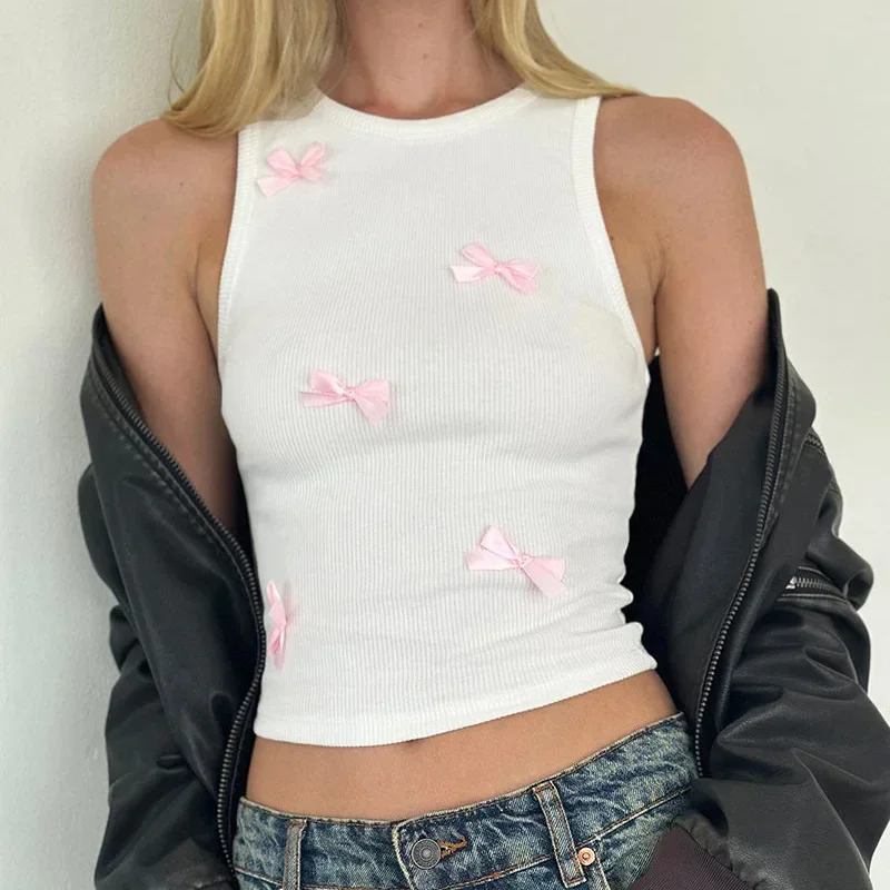 Women Cute top bowknot Tank Top Tees Fairycore Cropped Top Summer Women Party Club Kwaii Clothes 2024 Festival Wear
Women Cute top bowknot Tank Top Tees Fairycore Cropped Top Summer Women Party Club Kwaii Clothes 2024 Festival Wear