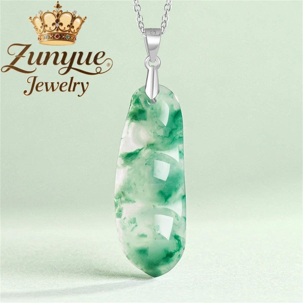 Natural Jade African Green S925 Silver Inlaid Dragon Jade Green Bean Pendant Is Simple And Elegant Fashion Jewelry Best Selling
Natural Jade African Green S925 Silver Inlaid Dragon Jade Green Bean Pendant Is Simple And Elegant Fashion Jewelry Best Selling