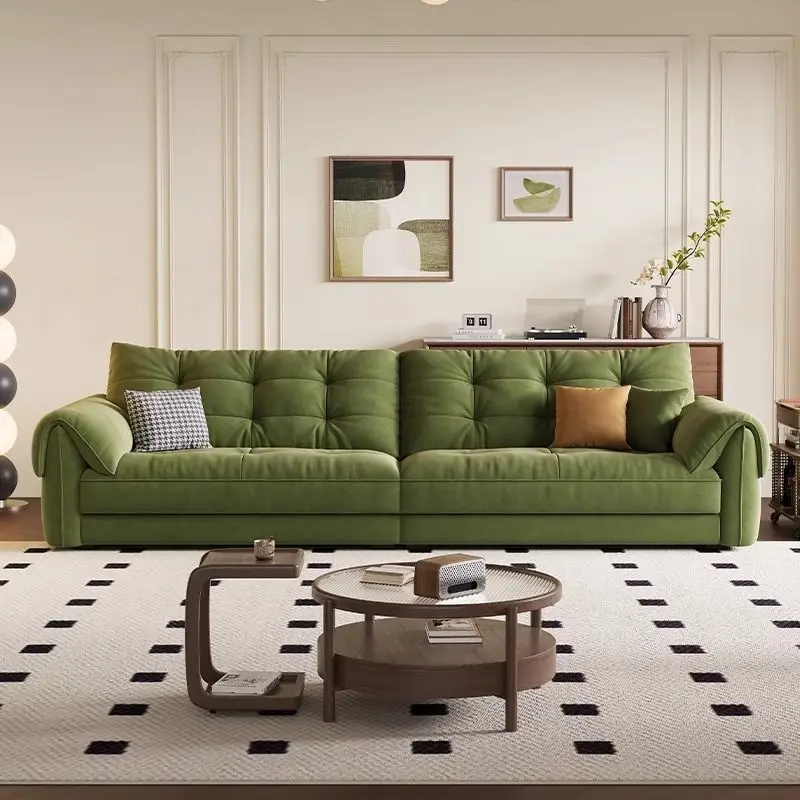 Living room puff fabric lazy straight sofa combination
Living room puff fabric lazy straight sofa combination
